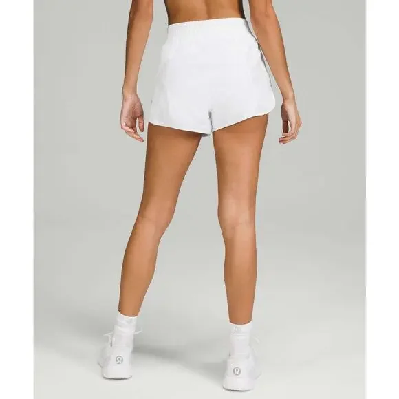 Lululemon Track That High-Rise Lined Running Short 3" White Women's Size 8 - Picture 2 of 7